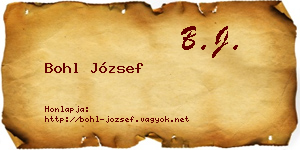 Bohl József névjegykártya