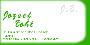 jozsef bohl business card