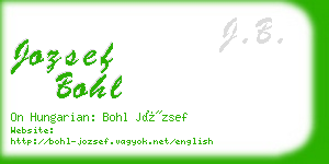 jozsef bohl business card